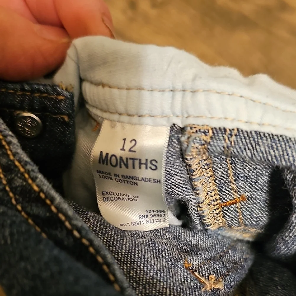 OshKosh B'gosh Overalls Denim Kids Carpenter Shorts 12 Months Toddler Baby